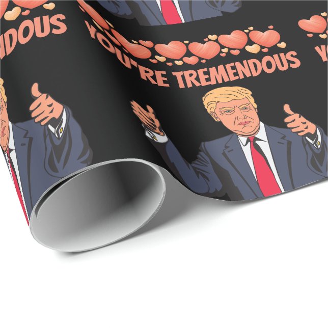 VALENTINS DAGS DONALD TRUMP KÄRLEK DIG PRESENTPAPPER (Rullad Hörn)