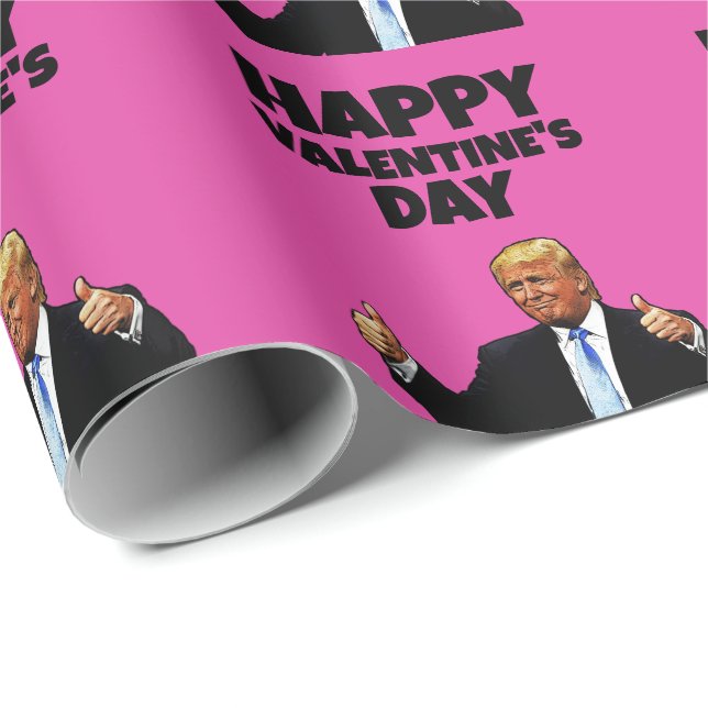 VALENTINS DAGS DONALD TRUMP PRESENTPAPPER (Rullad Hörn)