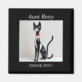 VALENTINS DAGS MID Century Cat, redigerbart Magnet