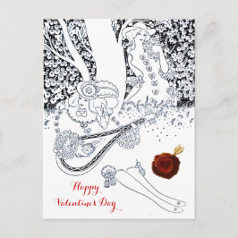 VALENTINS DAGS ROMANTISKA ÄLSKARE RED VAX SEAL HEA HELG VYKORT