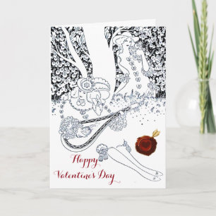 VALENTINS DAGS ROMANTISKA ÄLSKARE RED VAX SEAL HEA HELGKORT