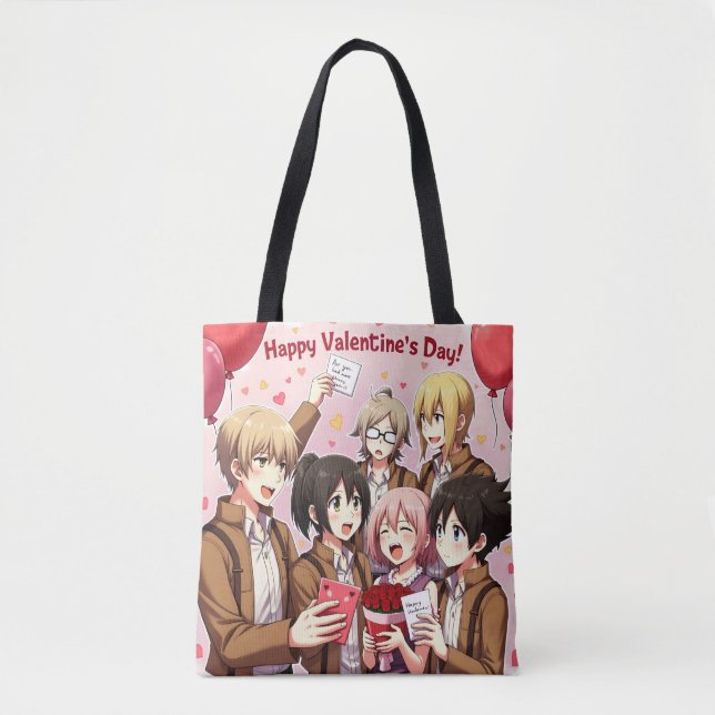 VALENTINS DAGSDJUR TOTE BAG TYGKASSE (Framsida)