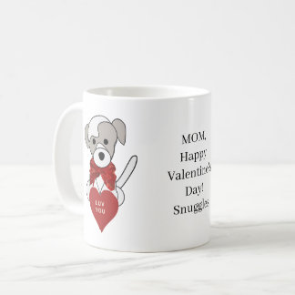 Valentinsdag kopp för husdjursmor med valp hjärta