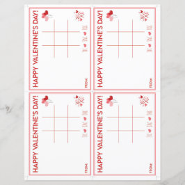 Valentinsdag Tic Tac Toe utskrivbar present
