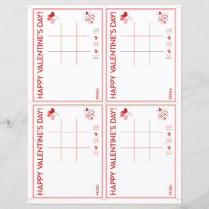 Valentinsdag Tic Tac Toe utskrivbar present