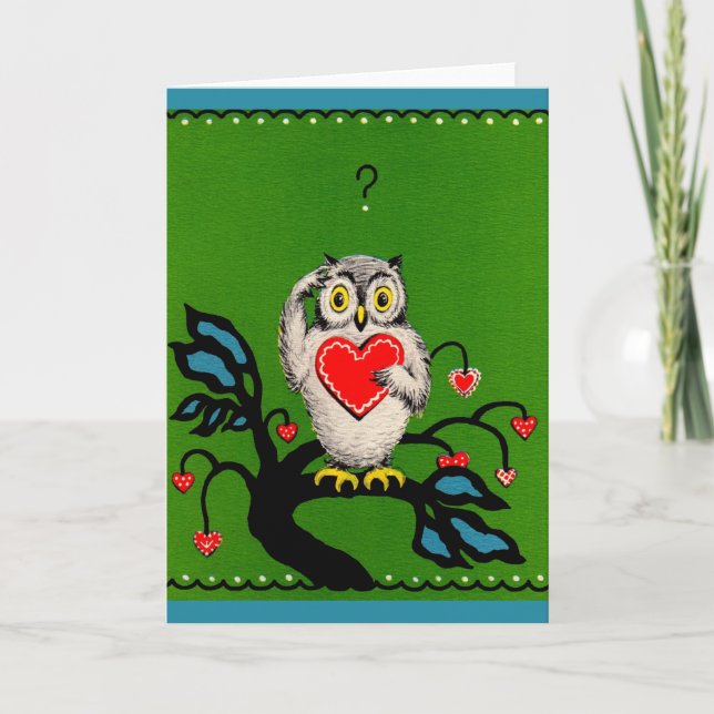 Valentinsdag uggla kort (Framsida)