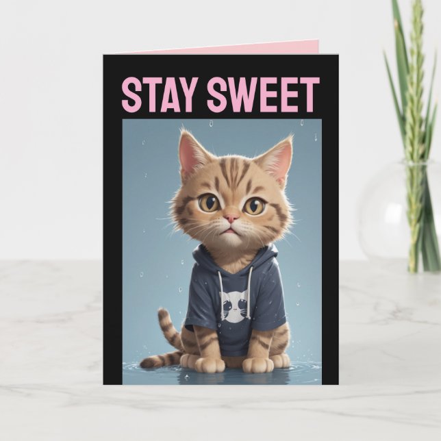 VALENTINSDAGEN SÖT KATT VÄN GREETINGKORT KORT (Framsida)