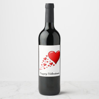 Valentinskåpsetikett för vinflaska (8,9 cm x 10,2 etikett