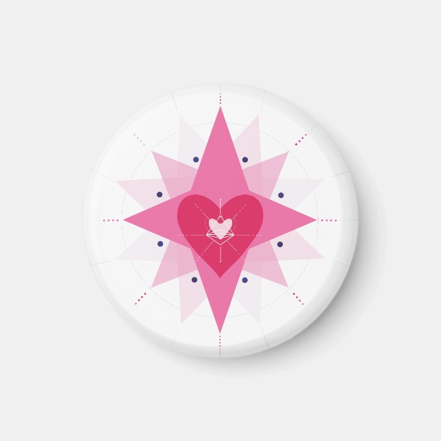 Valentinskardhjärtillustration magnet (Framsidan)