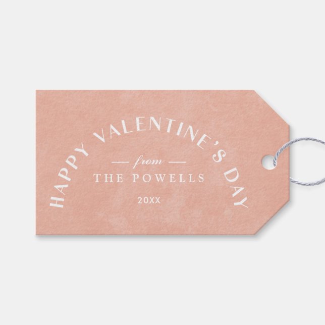 Valentinskärlek hjärtformat presentkort - Persika Presentetikett (Framsidan (Horisontell))