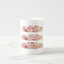 Valentinskärlek, Romantiskt Present Benporslin Mugg