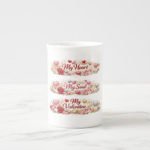 Valentinskärlek, Romantiskt Present Benporslin Mugg