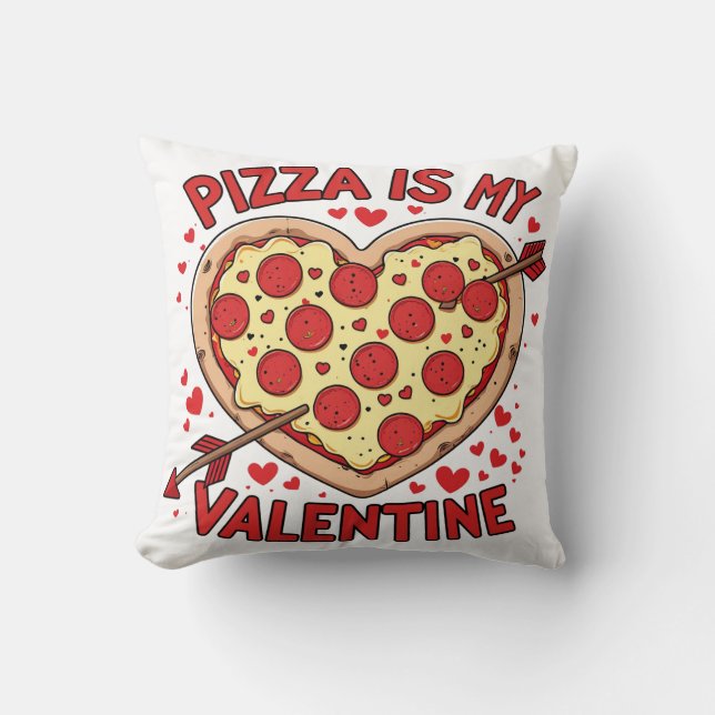 Valentinskärlekens pizzälskare kudde (Framsida)