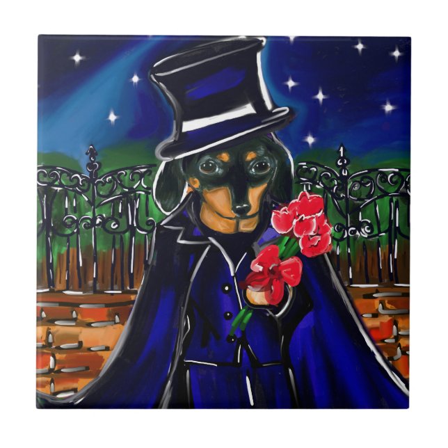 VALENTINSKÄRTEHUND KAKELPLATTA (Framsidan)