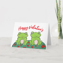 Valentinskort för grodpar kort