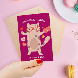 Valentinskort för klassrummet Sött katt Anteckningskort