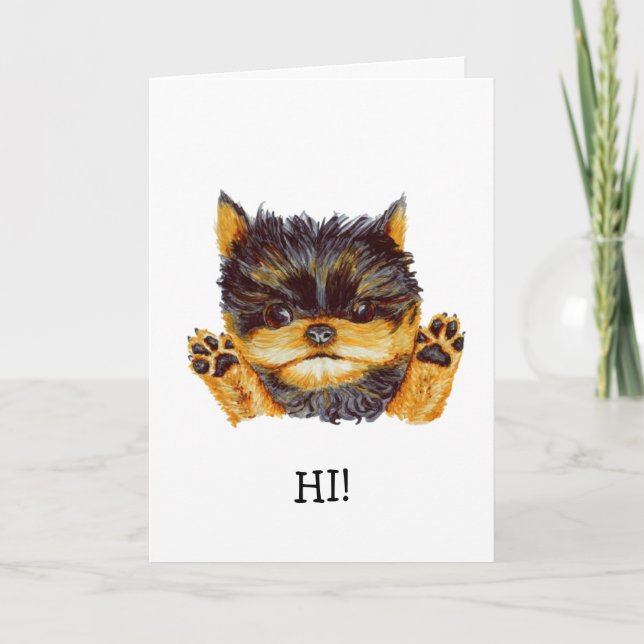 Valentinskort för valp Yorkshireterrier Helgkort (Framsida)