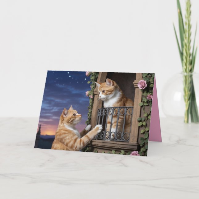 Valentinskort med orange tabby helgkort (Framsida)