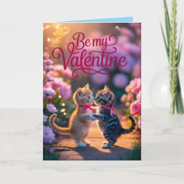 Valentinskort med randig kattunge helgkort