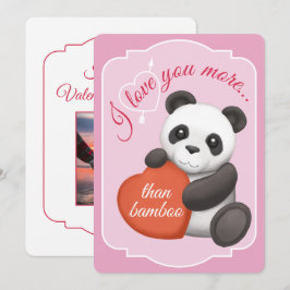 Valentinskort Platt Söt Panda Julkort