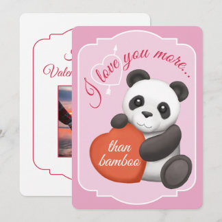 Valentinskort Platt Söt Panda Julkort