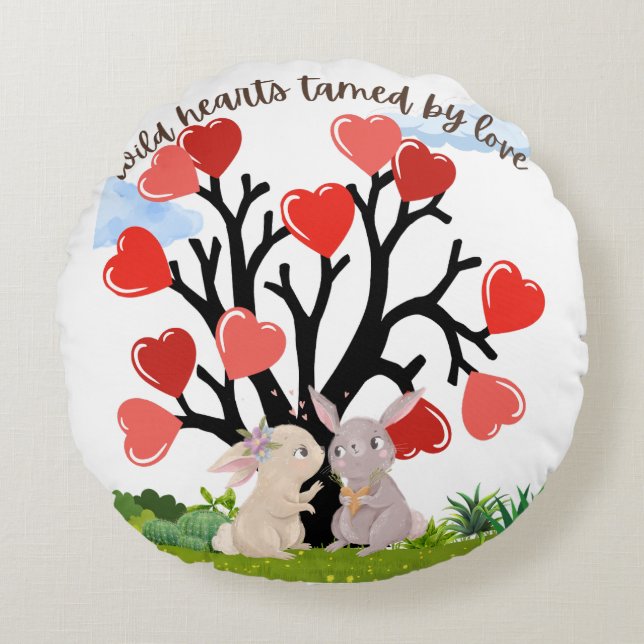 Valentinskuddegåva Rund Kudde (Framsidan)