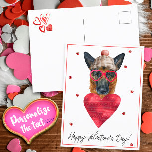 Valentinspresent till hundälskare tysk schäferhund helg vykort