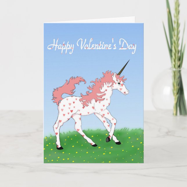 ValentinUnicornkort Helgkort (Framsida)