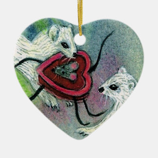 Valentinvesslaprydnad Julgransprydnad Keramik