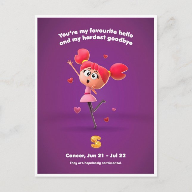 Valentinvykort för cancer  vykort (Framsida)