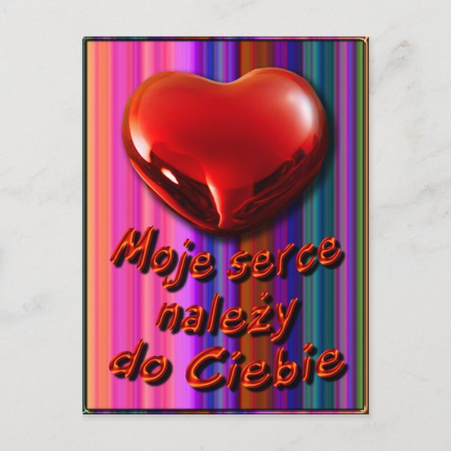 Valentinvykort i polskt helg vykort (Framsida)