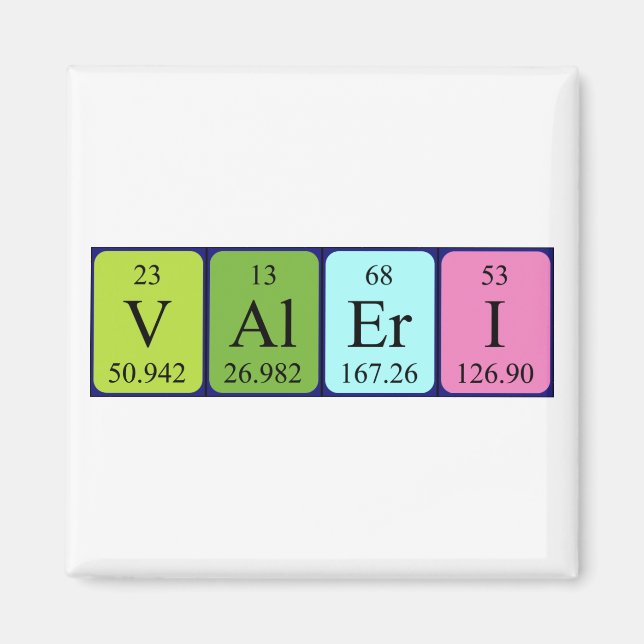 Valeri Periodisk bord namn magnet (Framsidan)