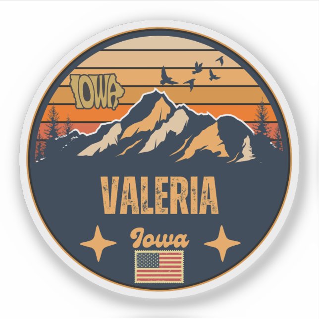 Valeria, Iowa Klistermärken (Framsida)
