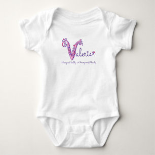 Valerie Flickor namn & Definition V monogramskjort T Shirt
