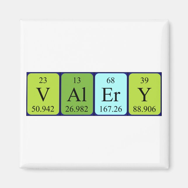 Valery periodiska magnet bord namn (Framsidan)