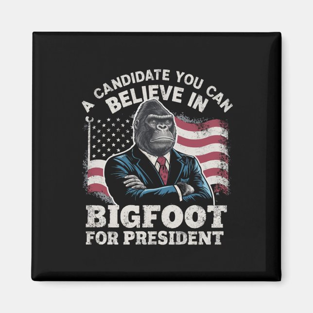 Valet 2024 Roligt Rösta Sasquatch USA Magnet (Framsidan)