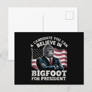 Valet 2024 Roligt Rösta Sasquatch USA Vykort