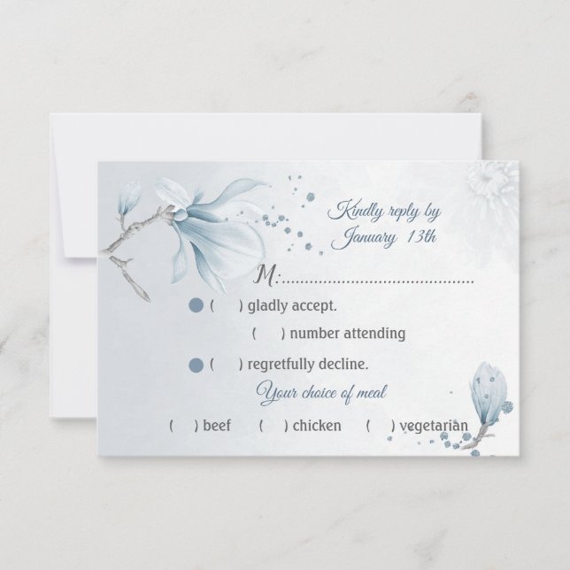 Valet av dammig, blå magnolia blommor, OSA Kort (Framsida)