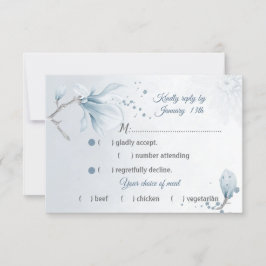 Valet av dammig, blå magnolia blommor, OSA Kort