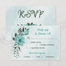 Valet av grönt mjöl i blåa blommor OSA kort