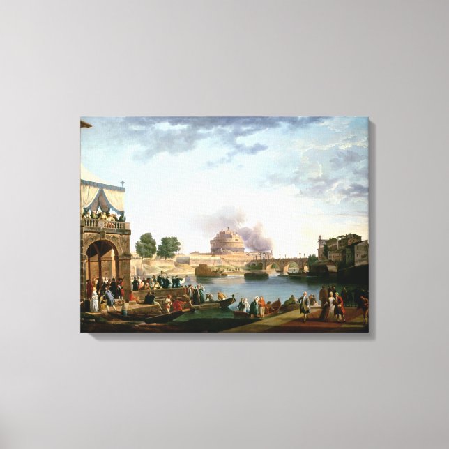 Valet av påven med Castel St. Canvastryck (Framsida)