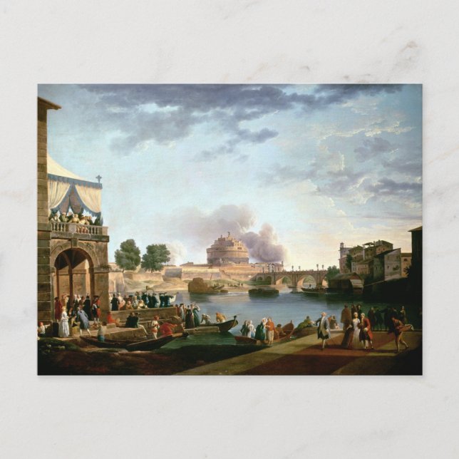 Valet av påven med Castel St. Vykort (Framsida)