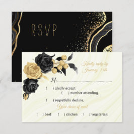 Valet av svart- och guld-blommor OSA kort