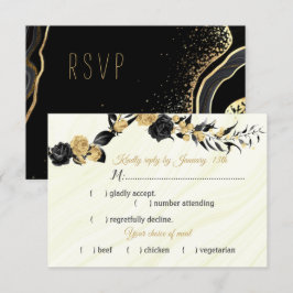 Valet av svart- och guld-blommor OSA kort