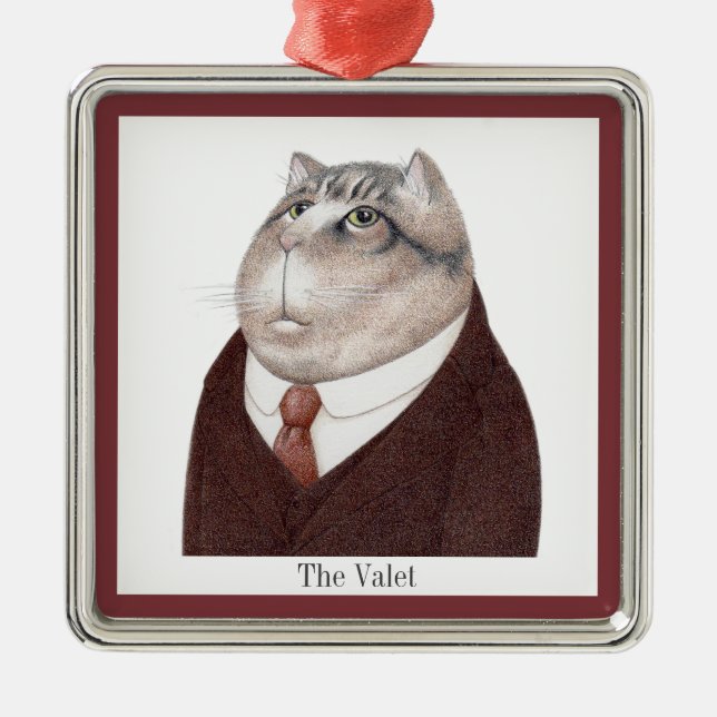 VALET CAT Premium Square Ornament + Text (Framsidan)