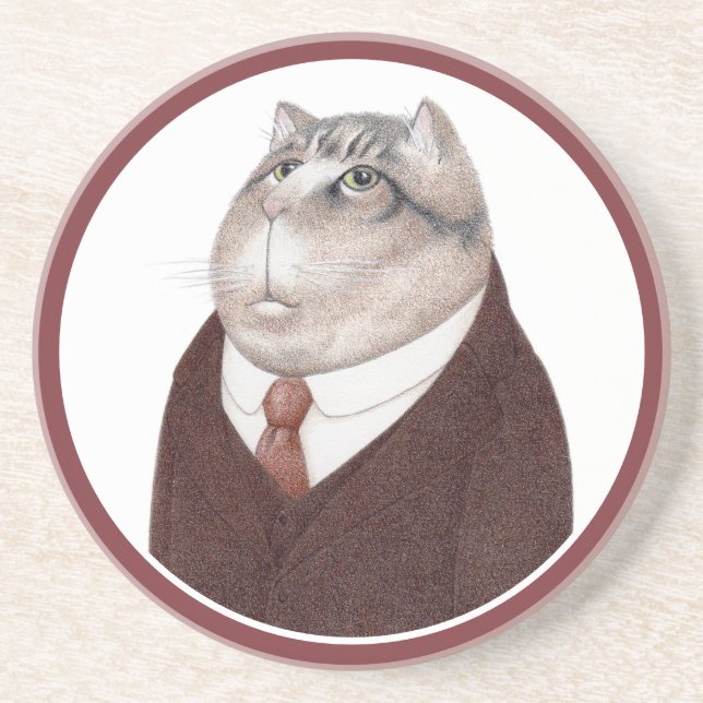 VALET CAT Round Sandstone-Underlägg Underlägg (Framsidan)
