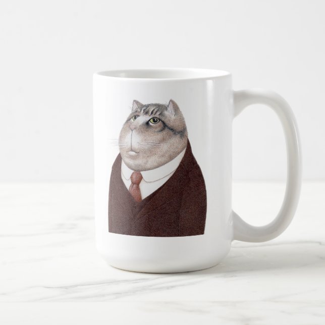 VALET CAT Tall White Mugg (Höger)