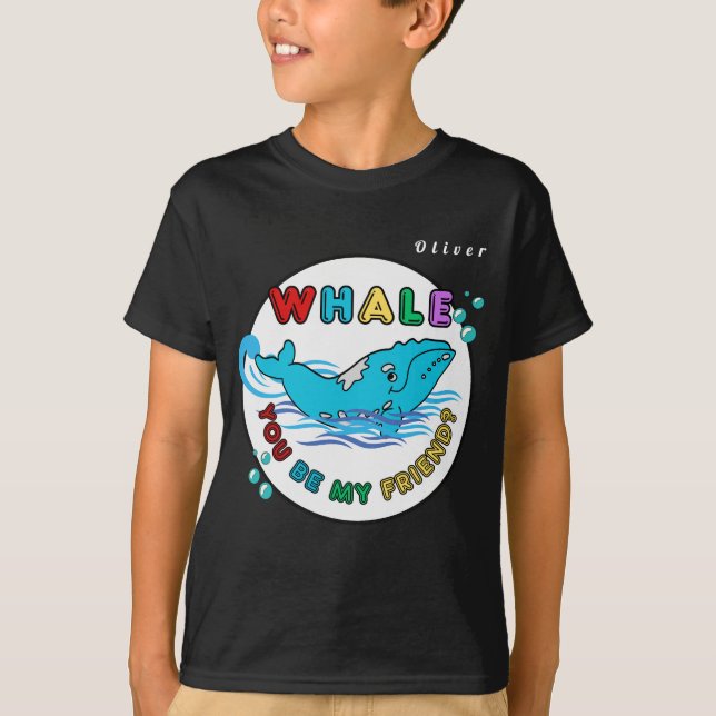 Valet du är min vänlige blå bubbelval t shirt (Framsida)