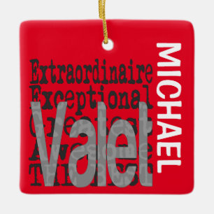 Valet Extraordinaire-ANPASSNINGSBAR Julgransprydnad Keramik