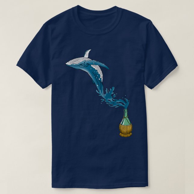 Valet från flaska-presenttanken hoppar ut ur t shirt (Design framsida)